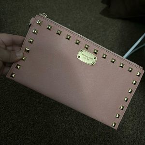 Pink stud MK Wristlet